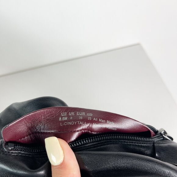 Franco Sarto NWOB Women's Cindy Vintage Nostalgia Faux Leather Black Boots 8.5 - Picture 9 of 12